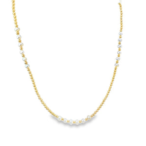 2mm Pearl Station Necklace