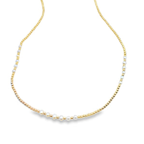2mm Pearl Station Necklace