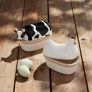 Lidded Cow Dish