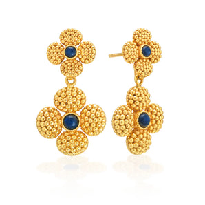 Berry Clover Duo Earring in Blue Labradorite