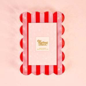 Scalloped Frame in Peppermint Stripes