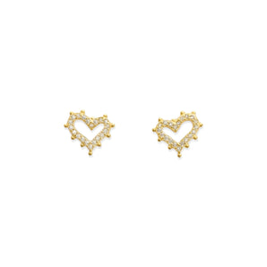 Gold Dipped Crystal Heart Earrings