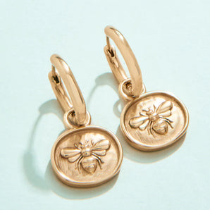 Water Resistant Mason Bee Convertible Hoop Earring
