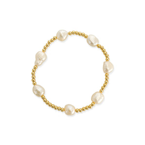 Beaded Stretch Bracelet with Pearls