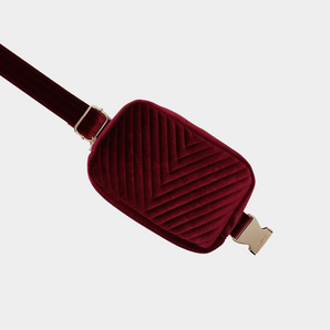 Aerin Velvet Belt Bag in Berry