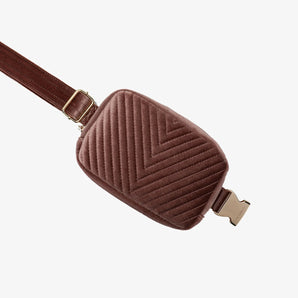 Aerin Velvet Belt Bag in Dark Rose
