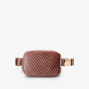 Aerin Velvet Belt Bag in Dark Rose
