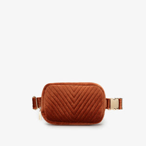 Aerin Velvet Belt Bag in Rust