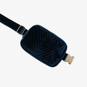 Aerin Velvet Belt Bag in Teal