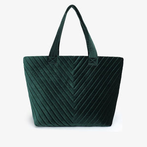 Aerin Velvet Tote Bag in Emerald