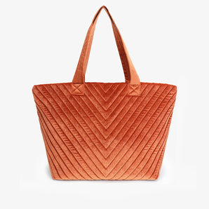 Aerin Velvet Tote Bag in Rust