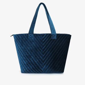 Aerin Velvet Tote Bag in Teal