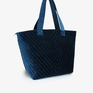 Aerin Velvet Tote Bag in Teal