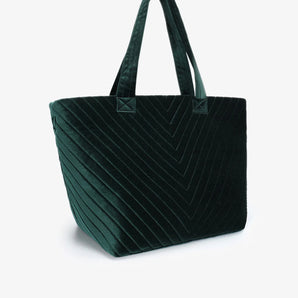 Aerin Velvet Tote Bag in Emerald