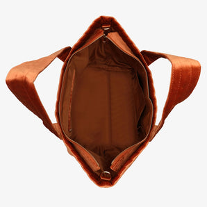 Aerin Velvet Tote Bag in Rust