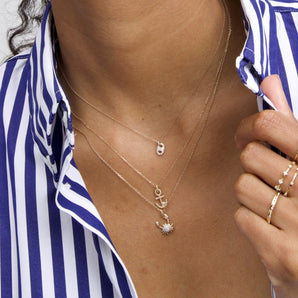 Tiny Pave Mariner Necklace