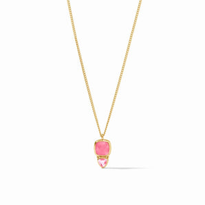 Aquitaine Duo Delicate Necklace in Peony Pink