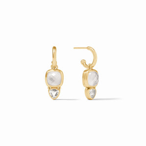 Aquitaine Duo Hoop & Charm Earring - Clear Crystal