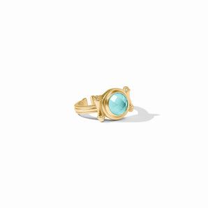 Bamboo Stone Ring in Bahamian Blue