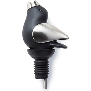 Chirpy Top Wine Pourer in Black/Chrome