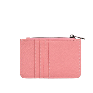 Leather Card / Coin Wallet in Light Pink