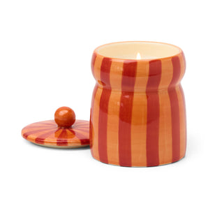 Cabana Stripe Candle-Red/Coral