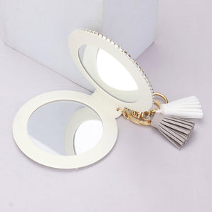 Compact Mirror/Keychain in Black