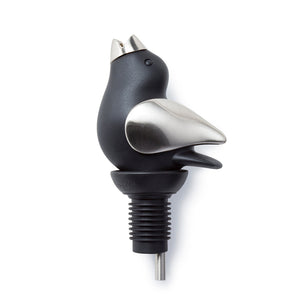 Chirpy Top Wine Pourer in Black/Chrome