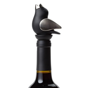 Chirpy Top Wine Pourer in Black/Chrome