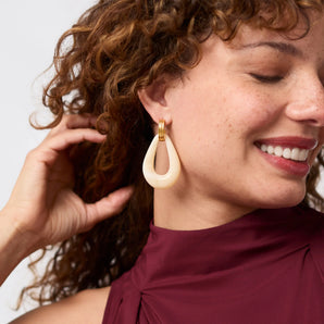Carnaby Doorknocker Earring in Ivory