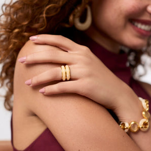Carnaby Duet Ring in Ivory/7