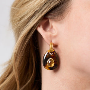 Carnaby Hoop & Charm Earring Ivory