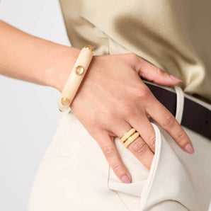 Carnaby Stone Bangle in Ivory