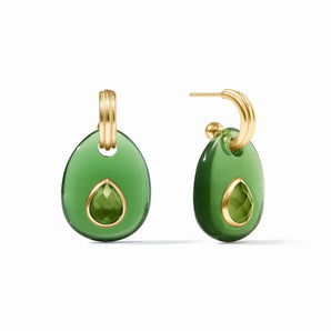 Carnaby Hoop & Charm Earring Palmetto Green
