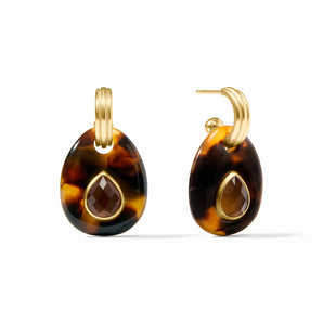 Carnaby Hoop & Charm Earring in Tortoiseshell