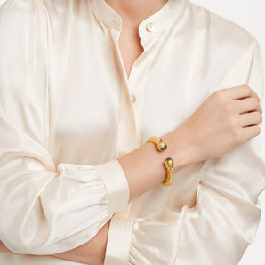 Cannes Demi Hinge Cuff in Tanzanite Blue