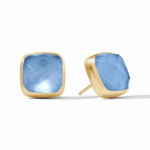 Catalina Stud Earring in Chalcedony Blue