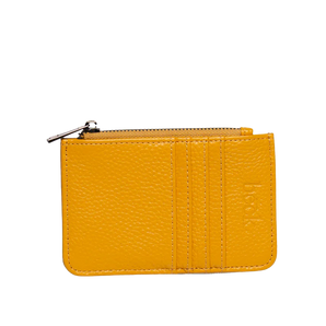 Leather Card / Coin Wallet in Yellow
