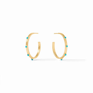 Crescent Stone Hoop in Turquoise/Medium