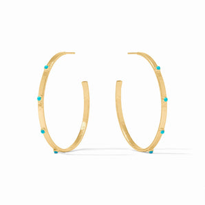 Crescent Stone Hoop in Turquoise