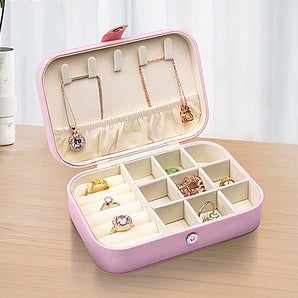 Faux Leather Jewelry Box in Light Pink