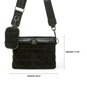 Downtown Crossbody in Black Suede