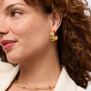 Dolce Stone Hoop in Palmetto Green/Small
