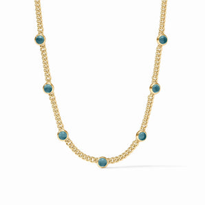 Dolce Delicate Station Necklace in Montana Blue