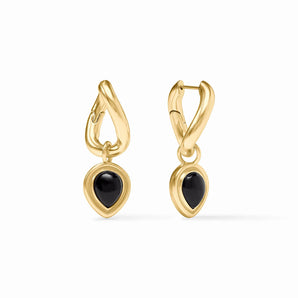 Dolce Hoop&Charm Earring in Obsidian Black