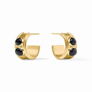 Dolce Stone Hoop in Obsidian Black/Small