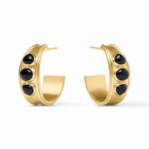 Dolce Stone Hoop in Obsidian Black/Medium