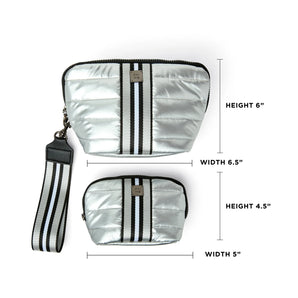 Double Stash Pouch in Pearl Silver