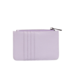 Leather Card / Coin Wallet in Pastel Purple