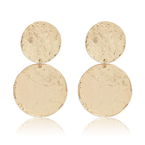 Double Hammered Disc Earring